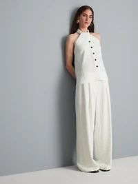Textured Wide Leg Pants
