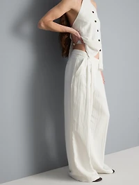 Textured Wide Leg Pants