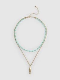 Layered Beaded Fish Necklace
