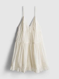 Paula Echevarría Lace Trim Ruffle Mini Dress