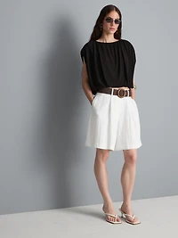 Modal Rich Cropped Drape Top