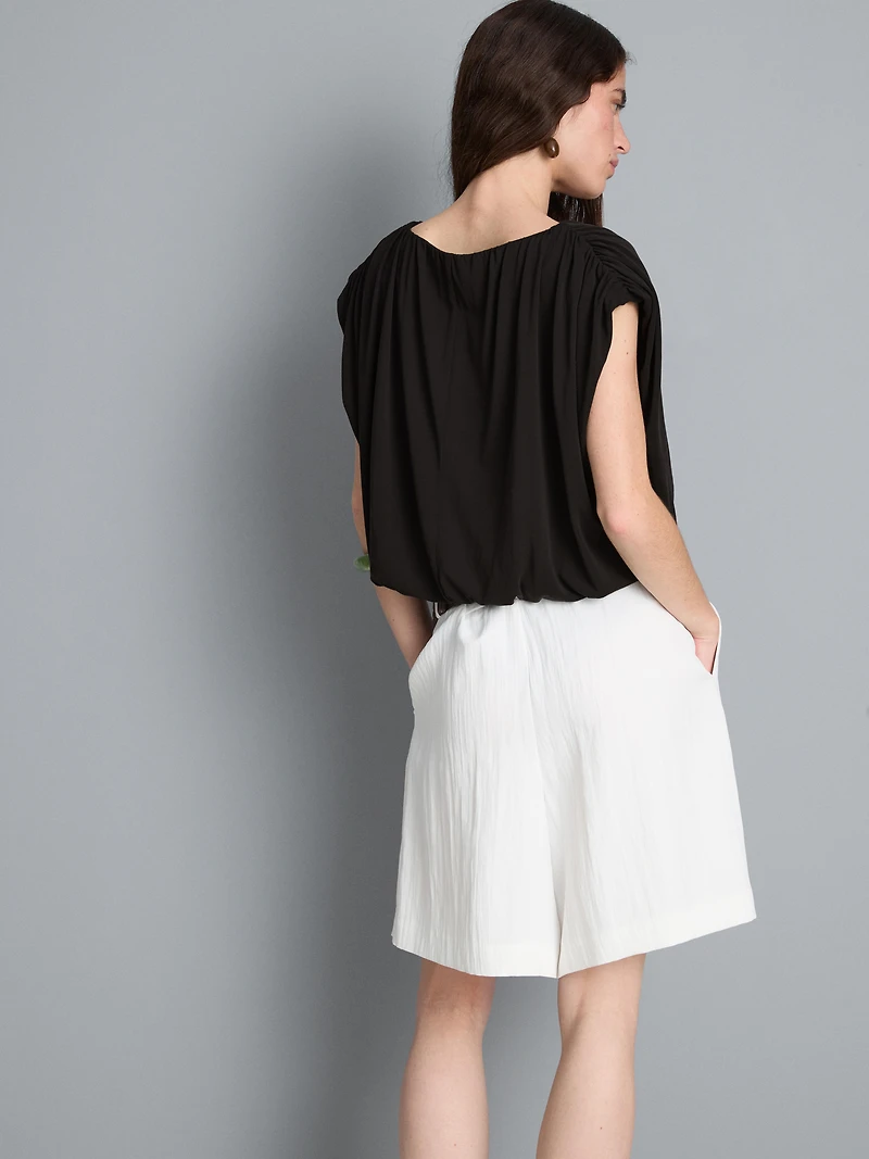 Modal Rich Cropped Drape Top