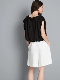 Modal Rich Cropped Drape Top
