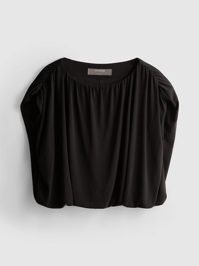 Modal Rich Cropped Drape Top