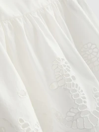 Cotton Embroidered Peplum Hem Cami Top