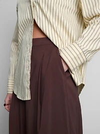 Mid-Rise Wide Leg Culotte Pants