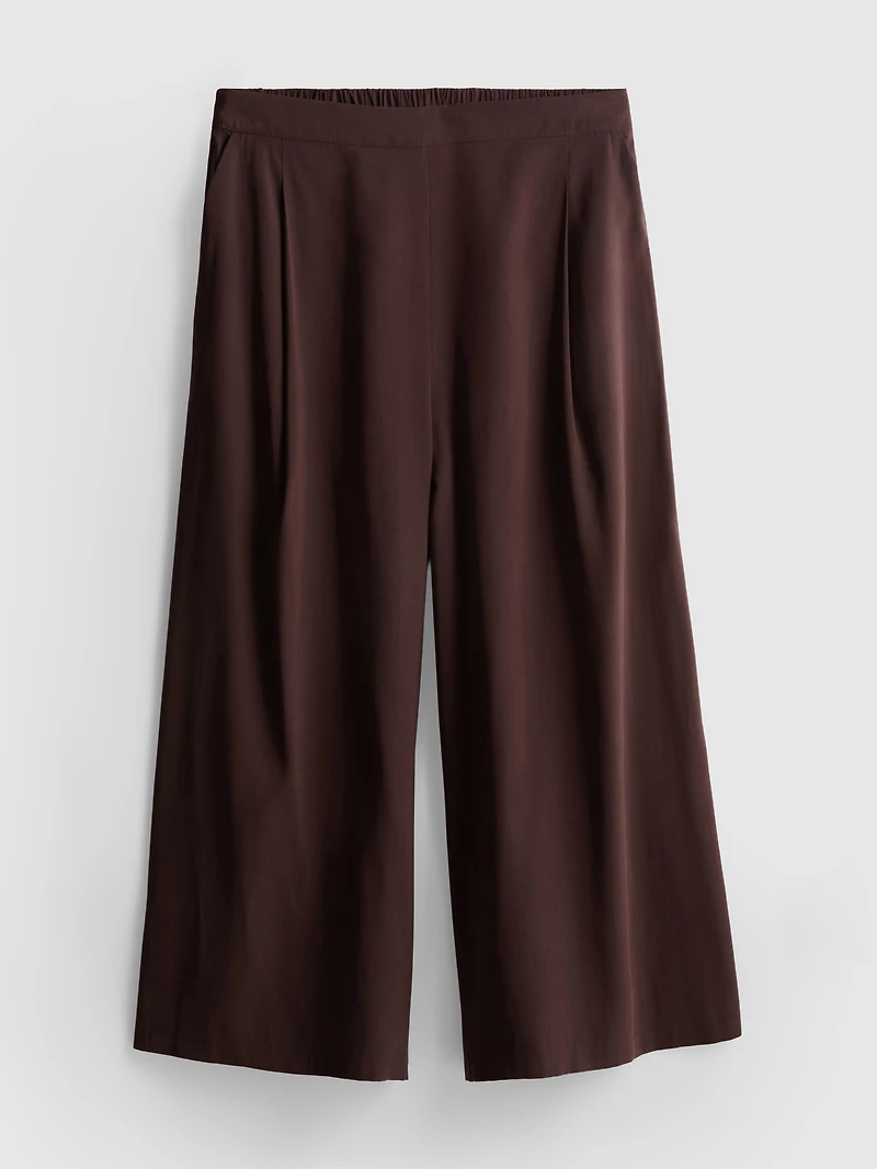 Mid-Rise Wide Leg Culotte Pants