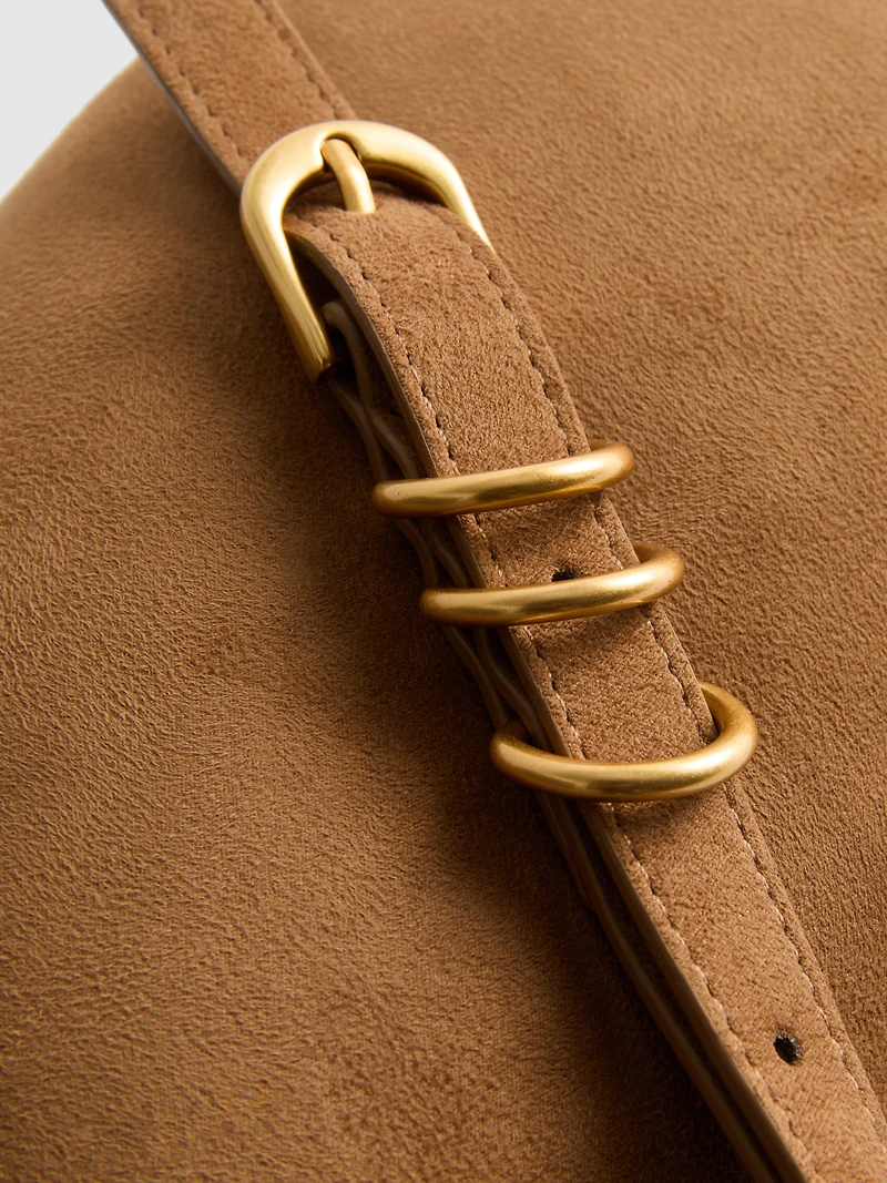 Faux Suede Sling Purse