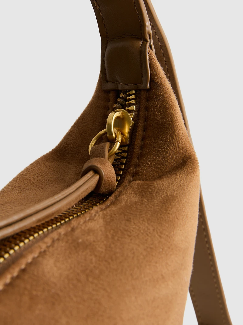 Faux Suede Sling Purse