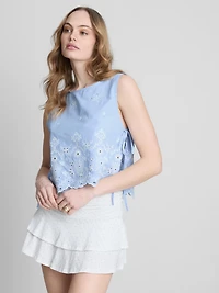 Broderie Side-Tie Top