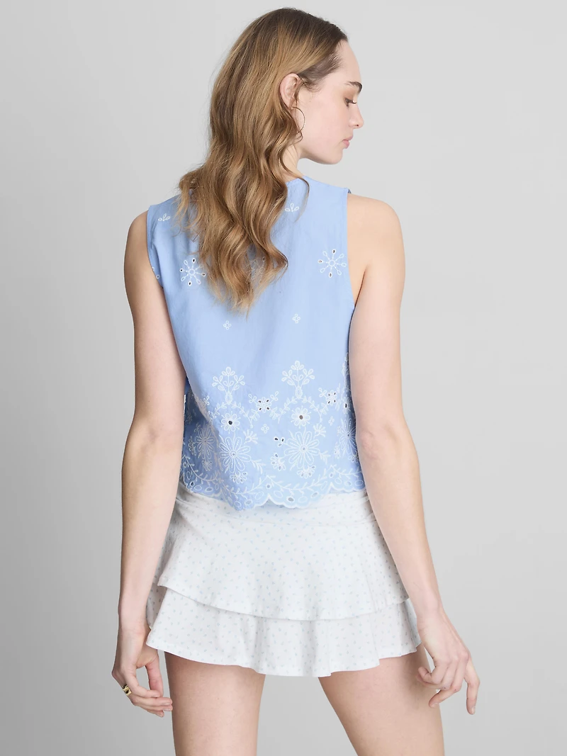 Broderie Side-Tie Top