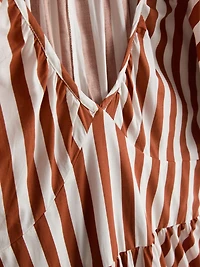 Cotton Striped Midaxi Smock Dress
