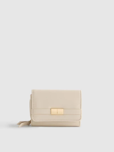 Zip-Up Metallic Detail Wallet