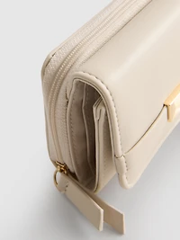 Zip-Up Metallic Detail Wallet