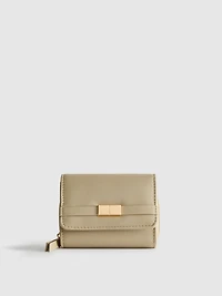 Zip-Up Metallic Detail Wallet