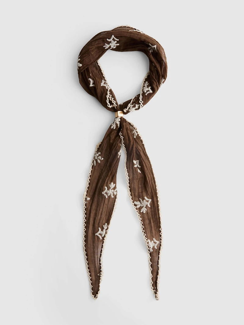 Paula Echevarría Embroidered Scarf