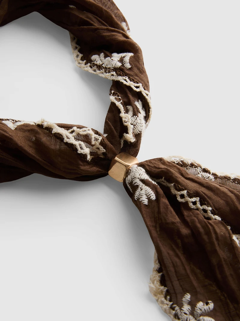 Paula Echevarría Embroidered Scarf