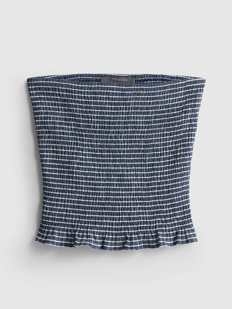 Paula Echevarría Gingham Ruffle Bandeau Top