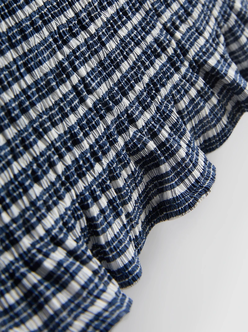 Paula Echevarría Gingham Ruffle Bandeau Top