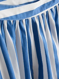 Cotton A-Line Striped Maxi Skirt