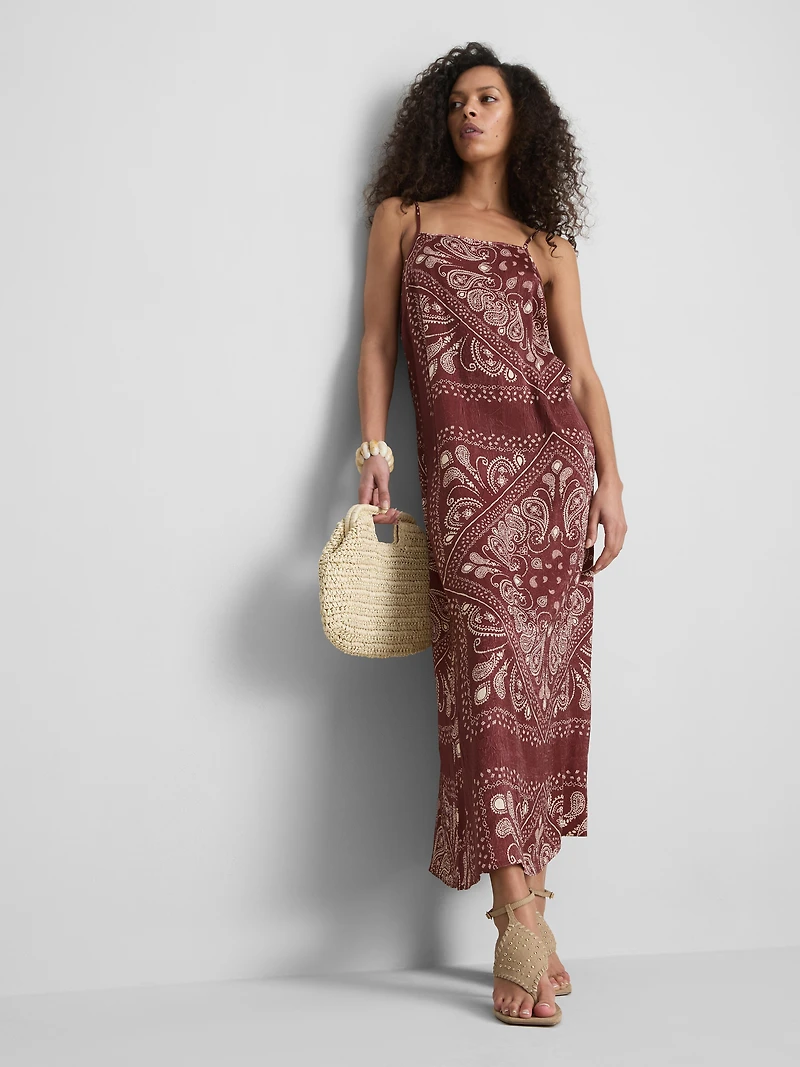 Paula Echevarría Paisley Column Midi Dress