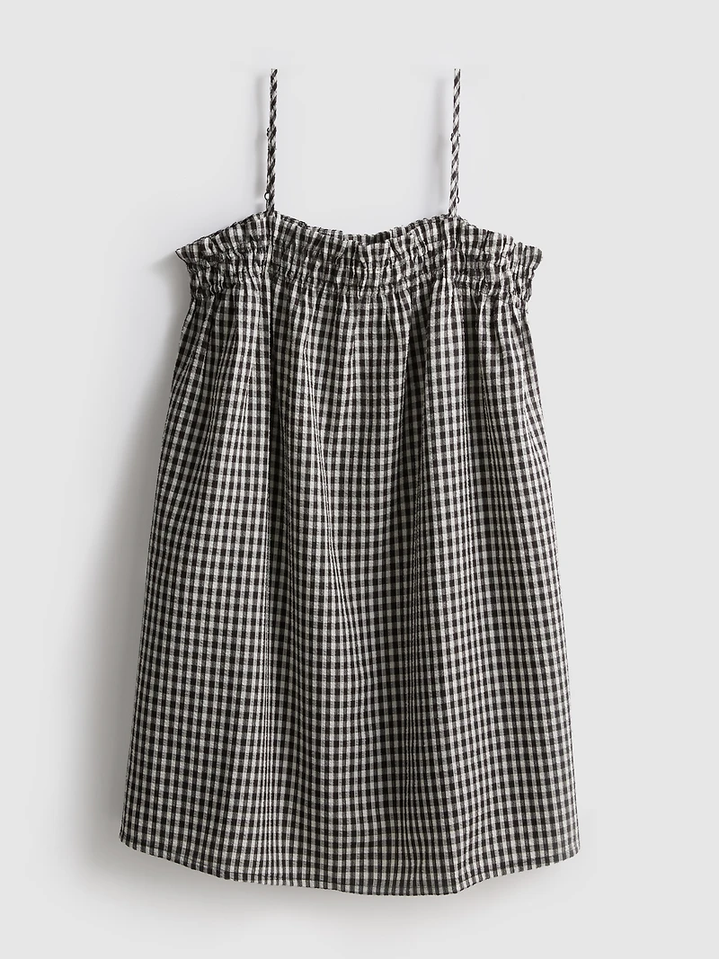 Seersucker Mini Swing Dress