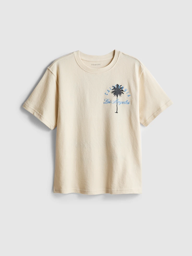 7-15yrs | Palm Tree Graphic Textured T-Shirt