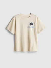 7-15yrs | Palm Tree Graphic Textured T-Shirt