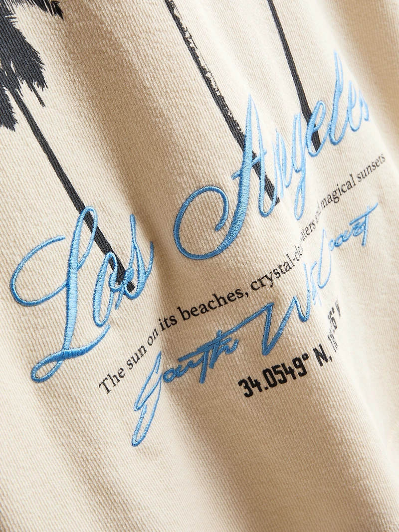 7-15yrs | Palm Tree Graphic Textured T-Shirt