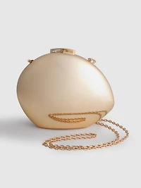 Metallic Oval Crossbody Bag