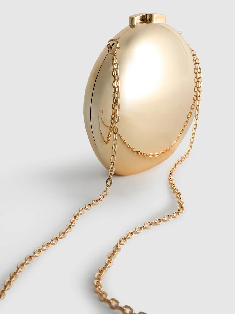 Metallic Oval Crossbody Bag