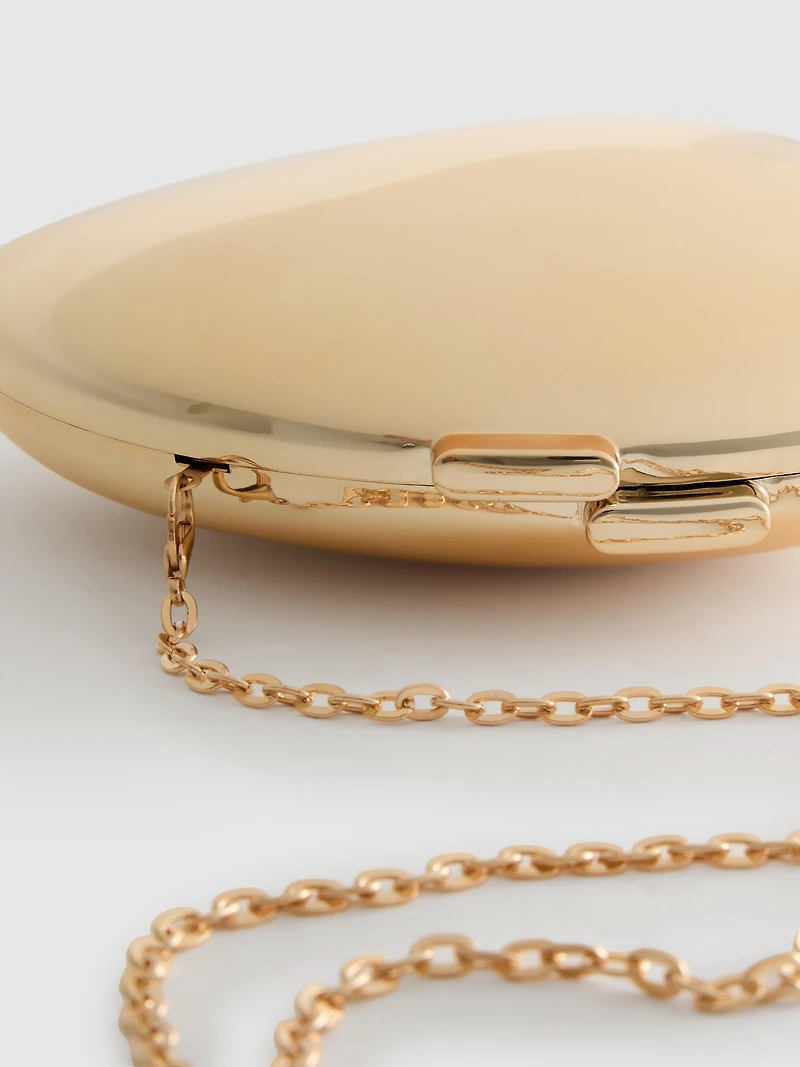 Metallic Oval Crossbody Bag