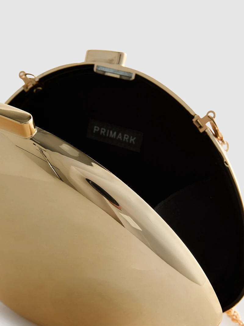 Metallic Oval Crossbody Bag