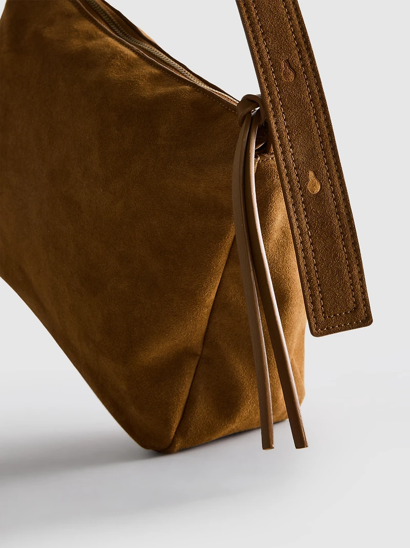 The Edit Suede Fold-Over Crossbody Bag