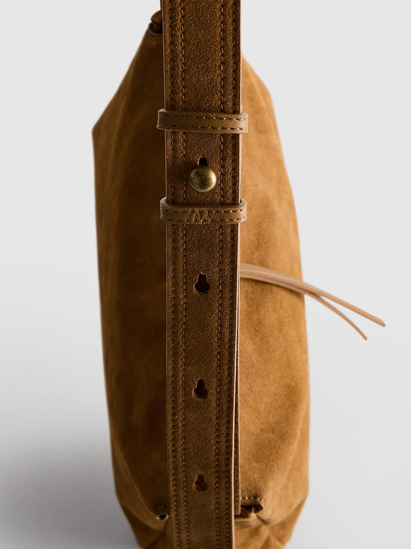 The Edit Suede Fold-Over Crossbody Bag