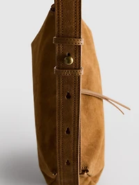 The Edit Suede Fold-Over Crossbody Bag