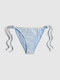 Daisy Trim Gingham Bikini Bottoms