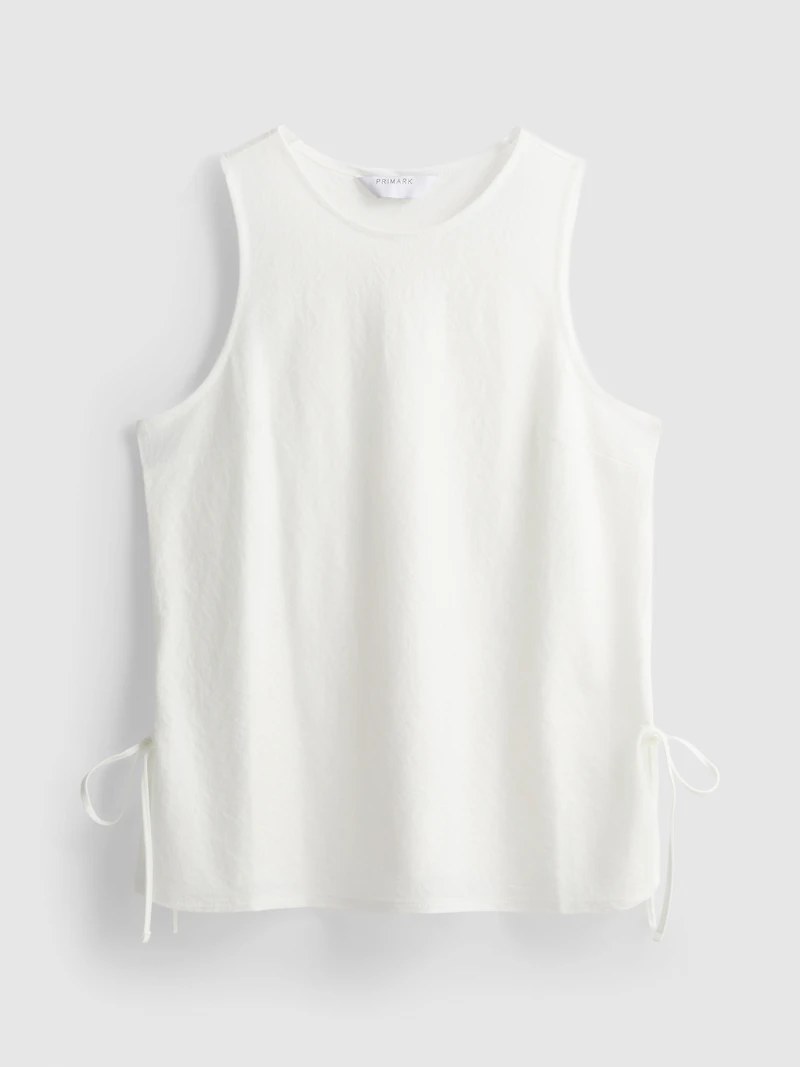 Textured Side-Tie Tank Top