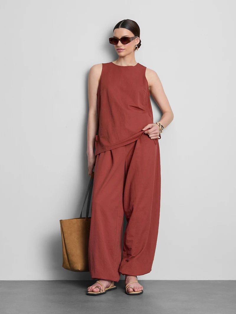 Textured Side-Tie Tank Top