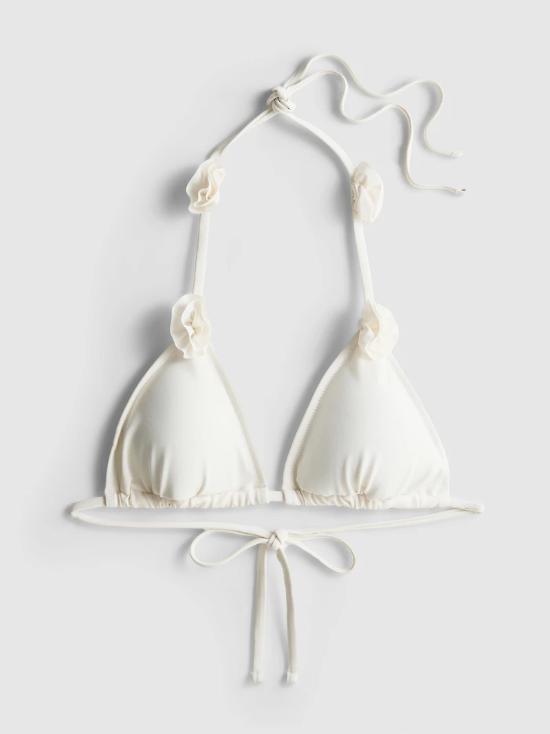 3D Floral Triangle Bikini Top