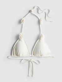 3D Floral Triangle Bikini Top