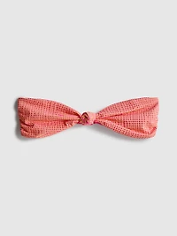 Knot-Detail Striped Bandeau Bikini Top