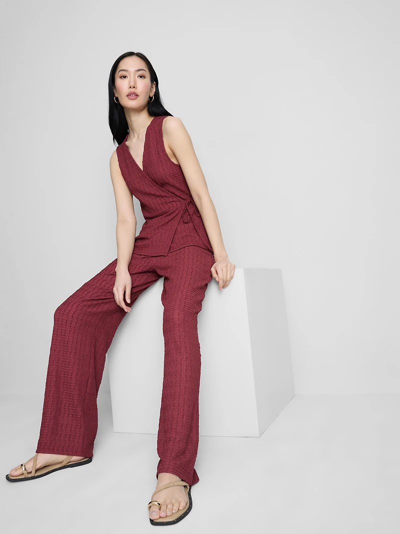 Crinkle Wide Leg Pants