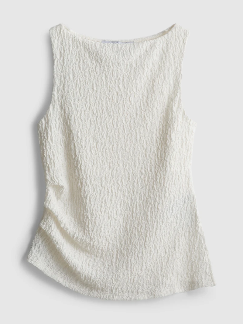 Paula Echevarría Ruched Crinkle Tank Top