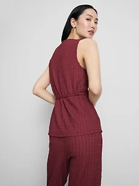Crinkle Tie Detail Waistcoat