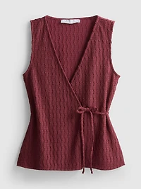Crinkle Tie Detail Waistcoat
