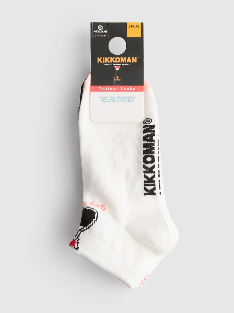 3pk Kikkoman Cotton-Blend Ankle Socks