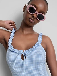 Gingham Ruffle Swimsuit