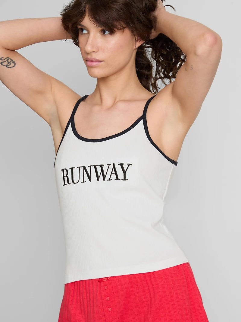 The Devil Wears Prada Ribbed Pajama Vest