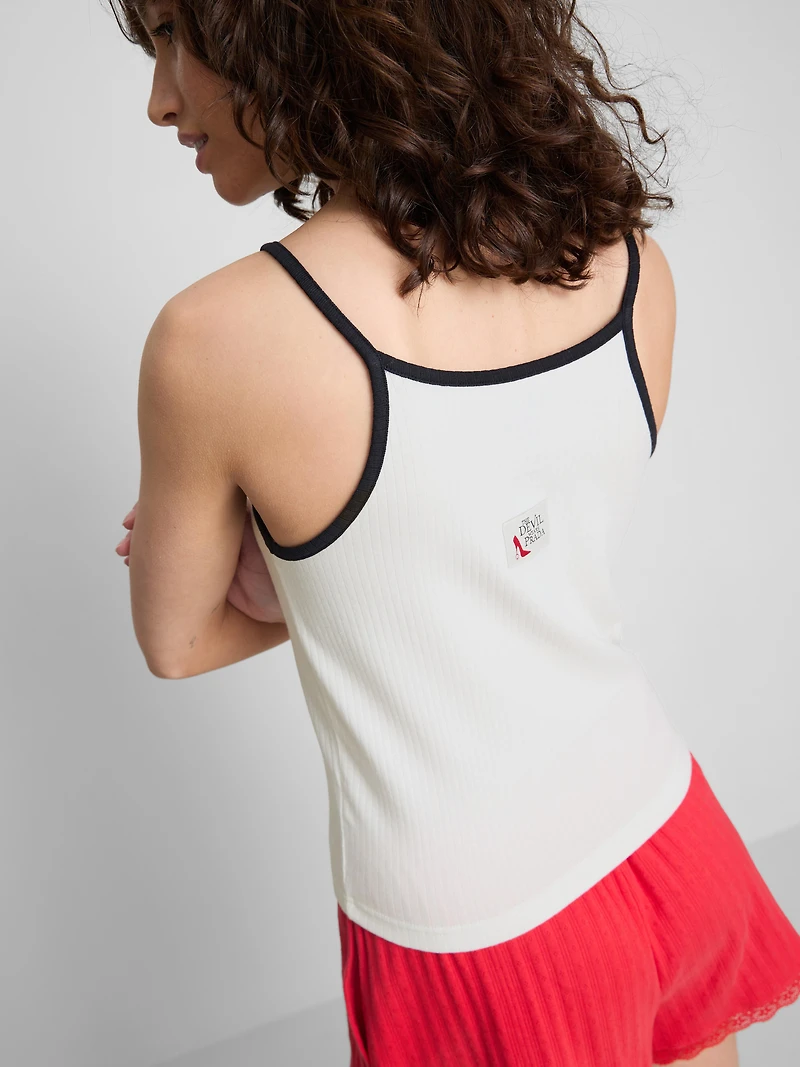 The Devil Wears Prada Ribbed Pajama Vest